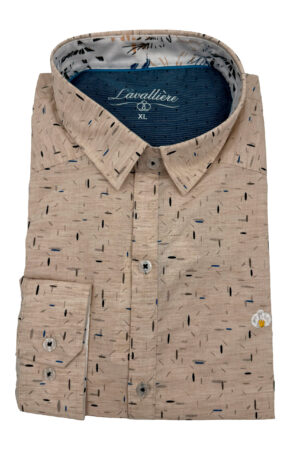 Camisa Beige con Diseño Moderno