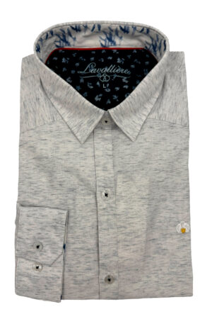Camisa Jaspeada Gris Claro