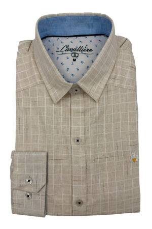 Camisa Cuadros Ventana Beige