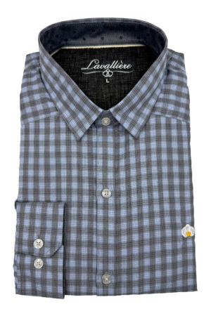 Camisa de Cuadros Azul y Gris