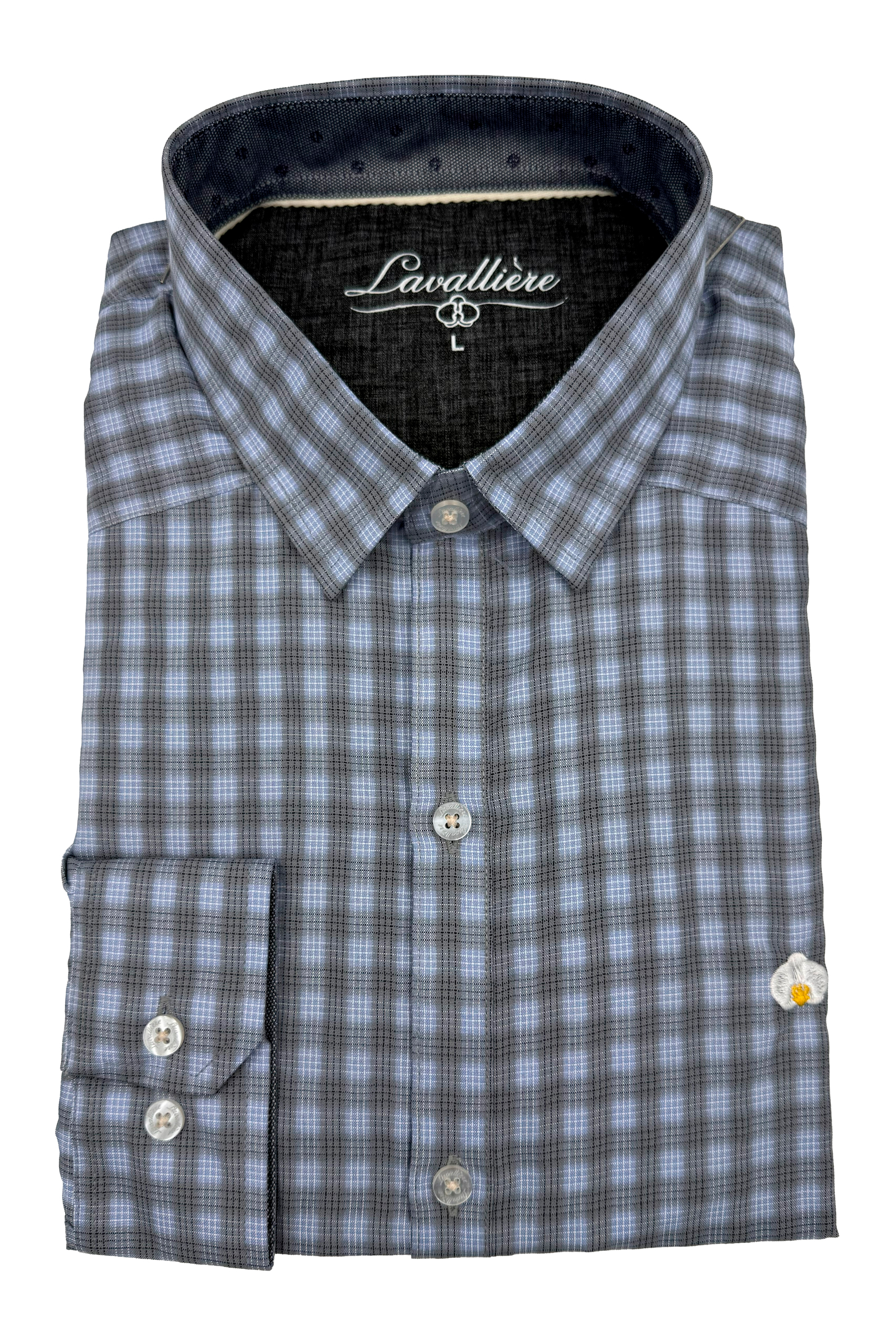Camisa de Cuadros Azul y Gris