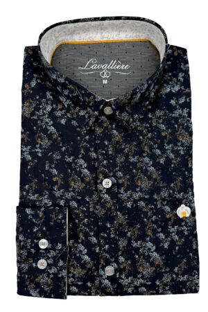 Camisa Negra Estampada Floral