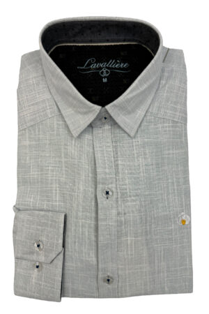 Camisa Lisa Gris Plata Texturizada