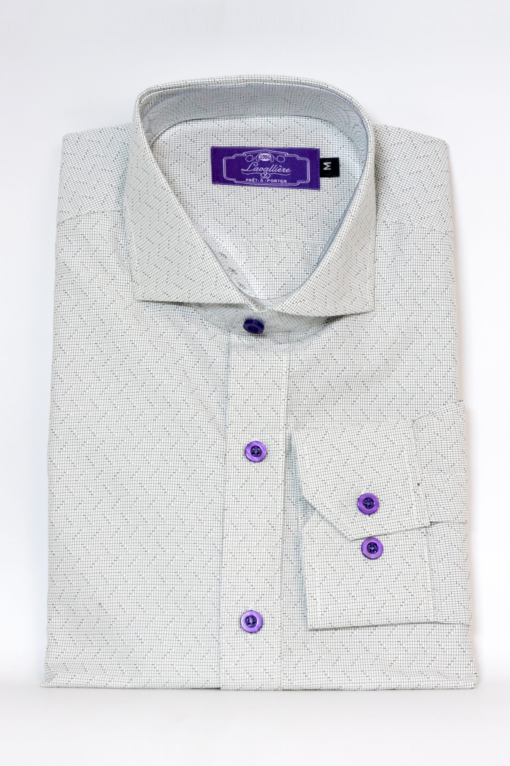 Camisa Blanca Geométrica Puntos Negros