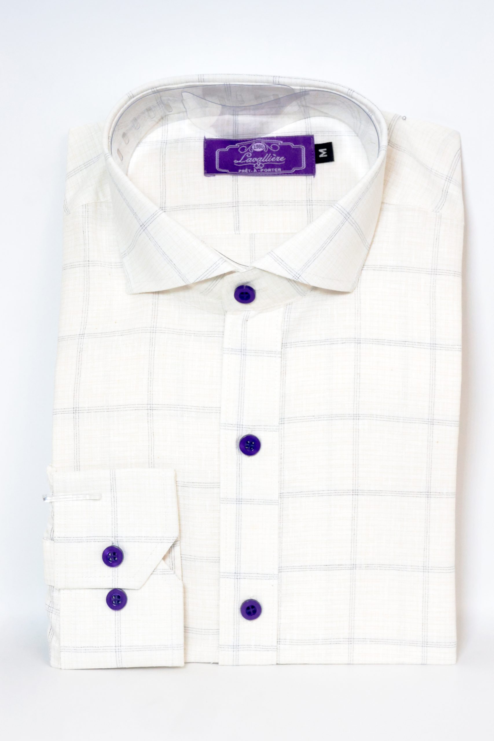 Camisa Cuadros Crema Claro