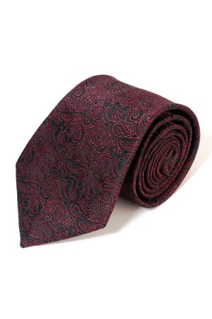 Corbata Seda Paisley Borgoña