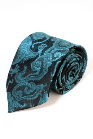 Corbata Seda Barroca Turquesa