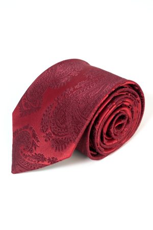 Corbata Seda Paisley Borgoña