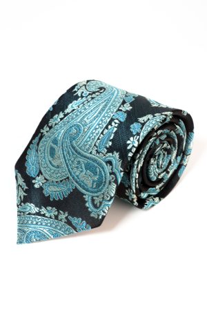 Corbata Paisley Azul Seda