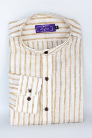 Camisa Lino Ocre Mao