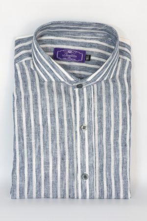 Camisa Lino Rayas Denim