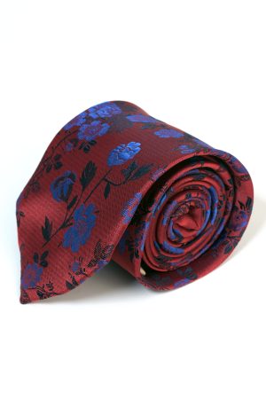 Corbata Floral Borgoña