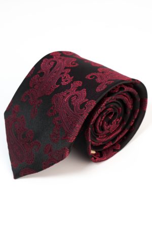 Corbata Paisley Borgoña