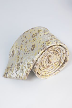 Corbata Floral Champaña Seda