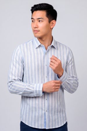 Camisa a Rayas Brisa Azul