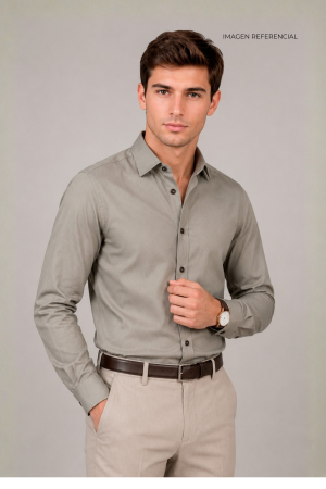 Camisa Gris Piedra Lavalliere