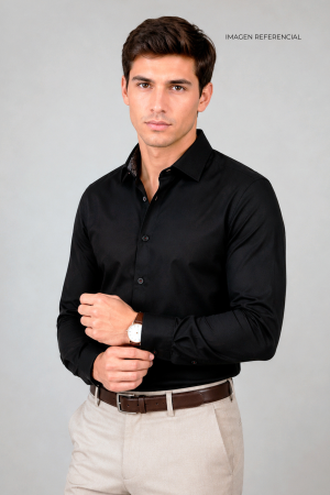 Camisa Negra Lavalliere