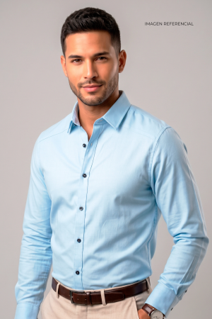 Camisa Celeste Pastel Lavalliere