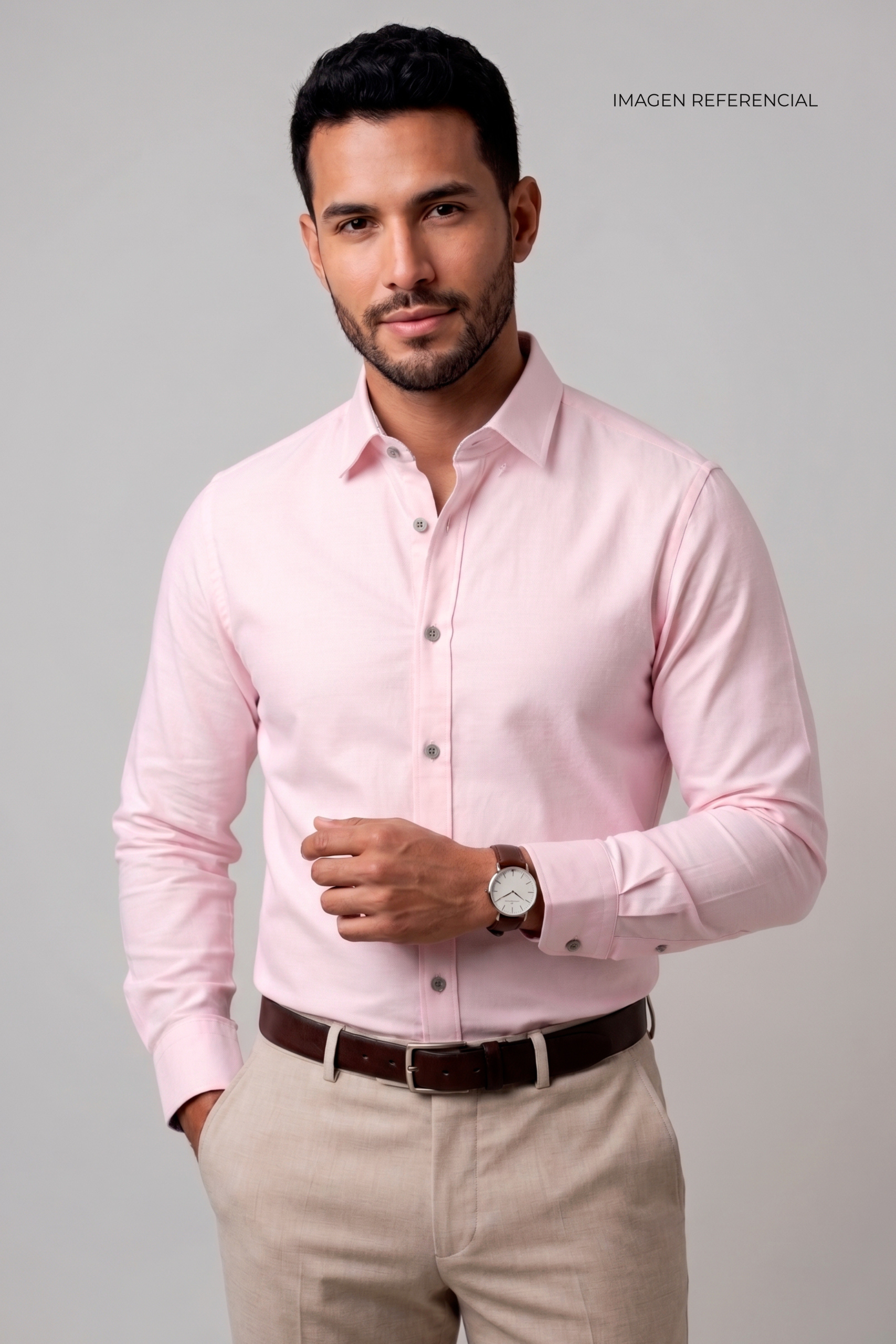 Camisa Rosa Pastel Lavalliere