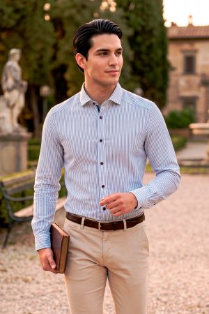 Camisa Rayas Celeste Lavalliere