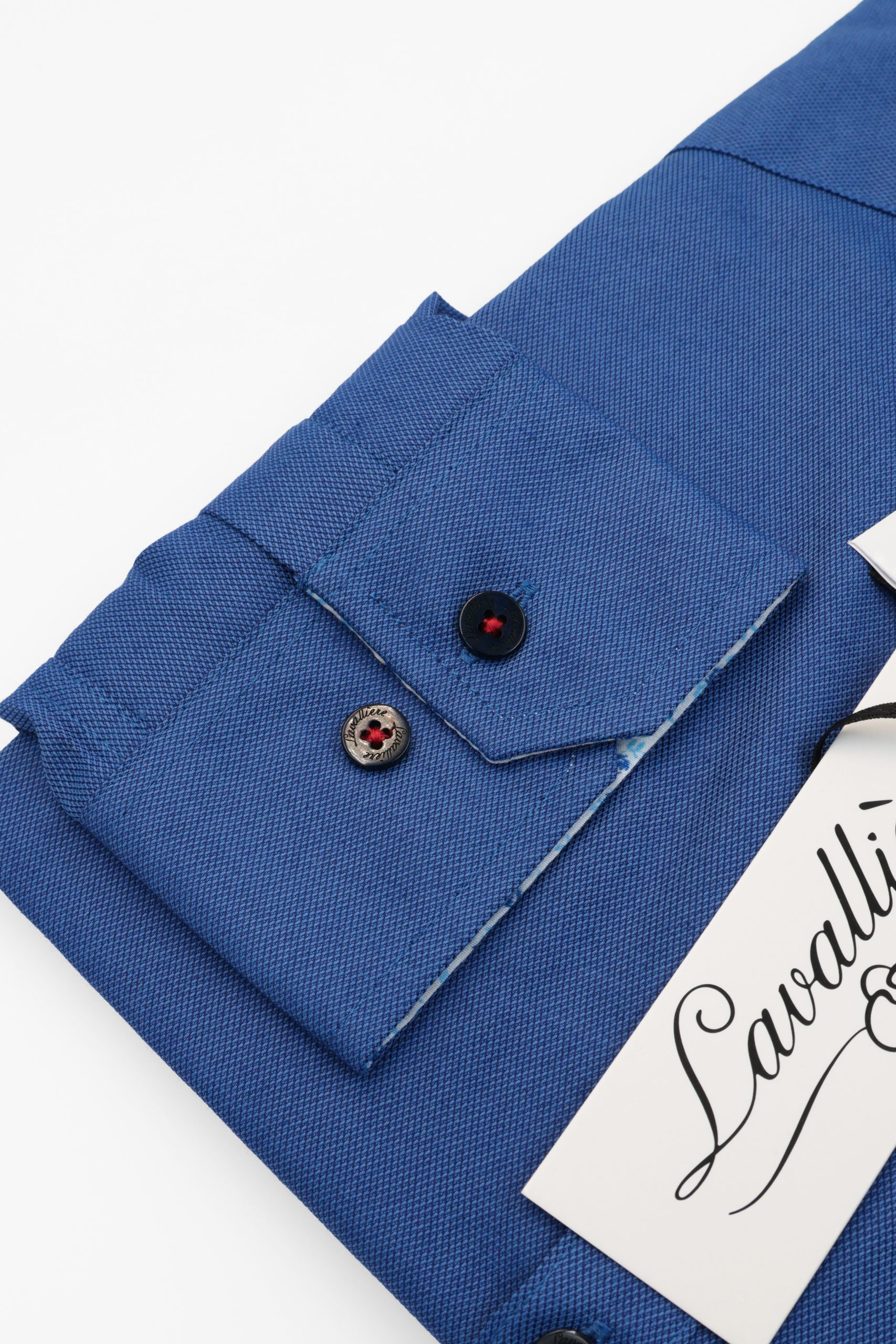 Camisa Azul Royal Texturizada Lavalliere - Imagen 4