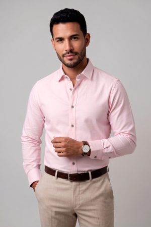 Camisa Rosa Pastel Lavalliere
